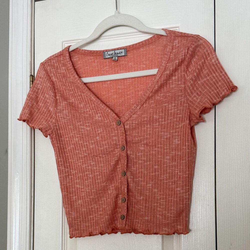 Cropped Orange Top with Fun Trim